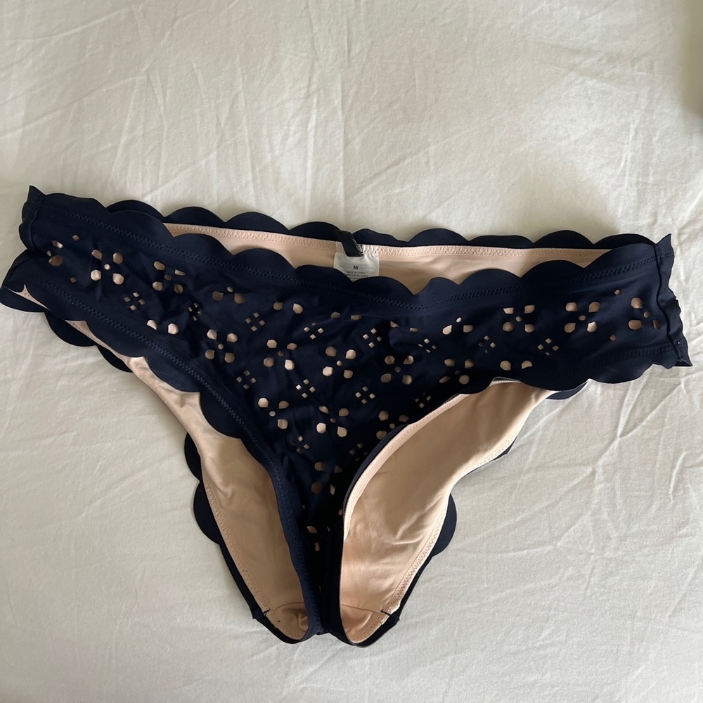 J. Crew Scalloped Hipster Bikini Bottom, Size Medium